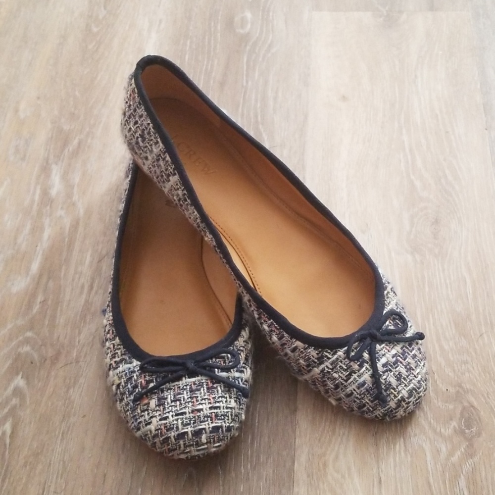 J. Crew Navy Ballerina Ballet Flats Size 10